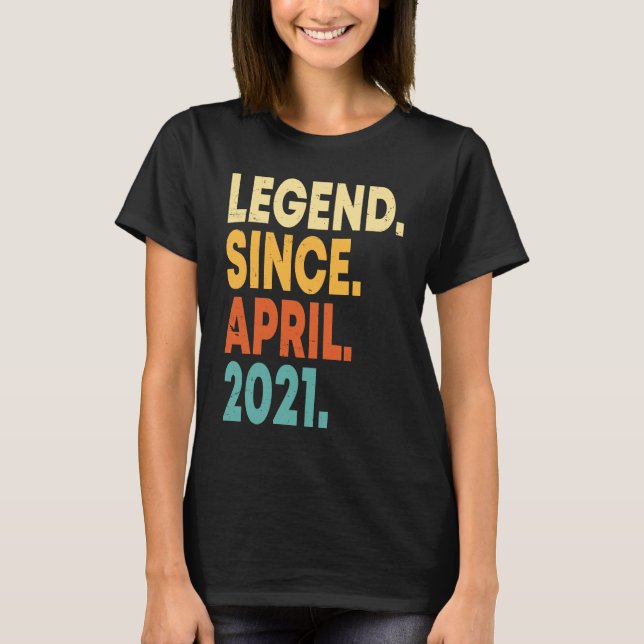 T-shirt Légende depuis avril 2021 2e anniversaire 2 ans (Devant)