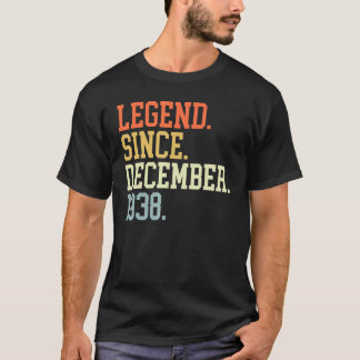 T-shirt Légende Depuis Décembre 1938 Pour Hommes Femmes Dé