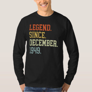 T-shirt Légende depuis décembre 1949 Pour hommes femmes dé