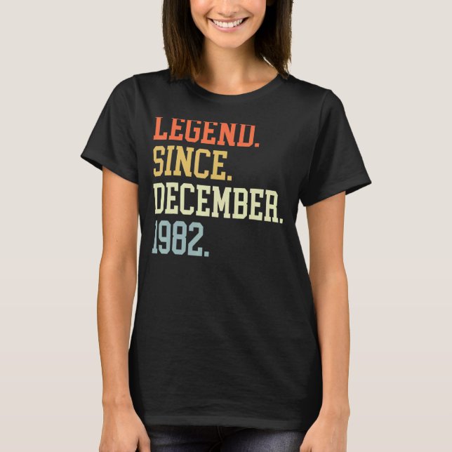 T-shirt Légende Depuis Décembre 1982 Pour Hommes Femmes Dé (Devant)