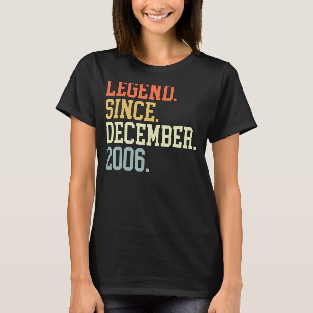 T-shirt Légende Depuis Décembre 2006 Pour Hommes Femmes Dé (Devant)