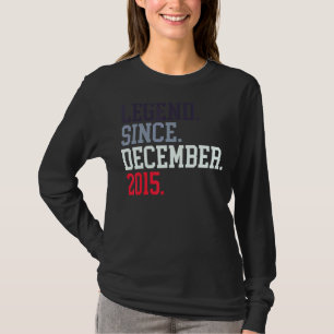 T-shirt Légende Depuis Décembre 2015 Pour Hommes Femmes Dé