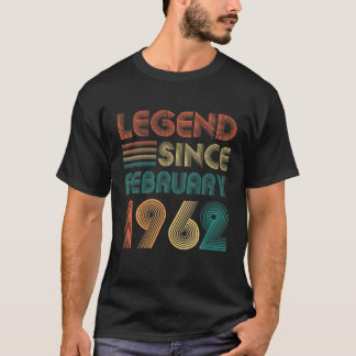 T-shirt Légende Depuis Février 1962 60E Anniversaire Cadea