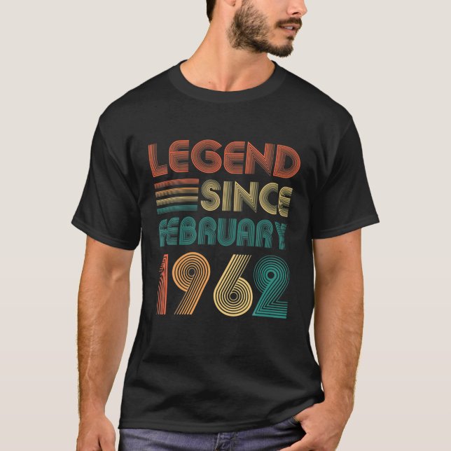 T-shirt Légende Depuis Février 1962 60E Anniversaire Cadea (Devant)