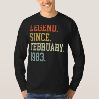 T-shirt Légende Depuis Février 1983 Pour Hommes Femmes Fév