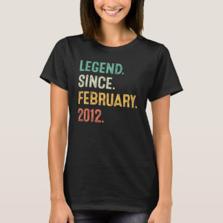T-shirt Légende depuis février 2012 11e Cadeaux Anniversai