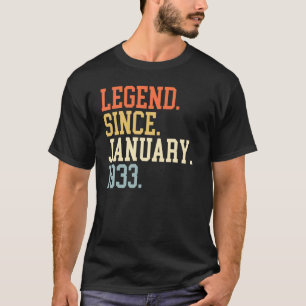 T-shirt Légende Depuis Janvier 1933 Pour Hommes Femmes 19 