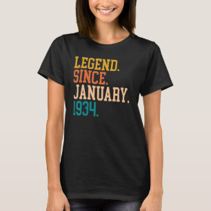 T-shirt Légende Depuis Janvier 1934 Pour Hommes Femmes 19