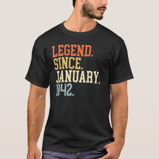 T-shirt Légende Depuis Janvier 1942 Pour Hommes Femmes 19