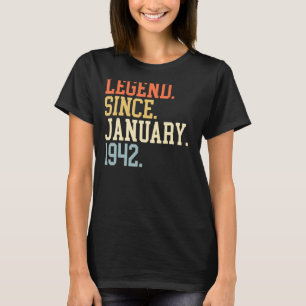 T-shirt Légende Depuis Janvier 1942 Pour Hommes Femmes 19