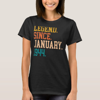 T-shirt Légende Depuis Janvier 1944 Pour Hommes Femmes 19 