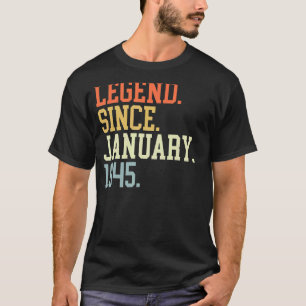T-shirt Légende Depuis Janvier 1945 Pour Hommes Femmes 19
