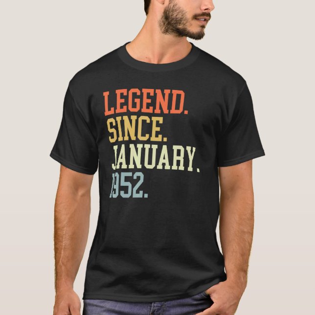 T-shirt Légende Depuis Janvier 1952 Pour Hommes Femmes 19  (Devant)