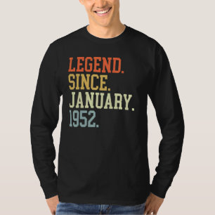 T-shirt Légende Depuis Janvier 1952 Pour Hommes Femmes 19