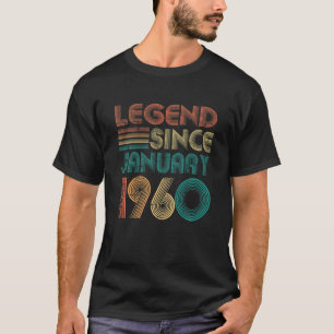 T-shirt Légende Depuis Janvier 1960 Cadeaux 62E Anniversai