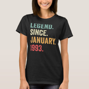 T-shirt Légende depuis janvier 1993 30e anniversaire 30 an