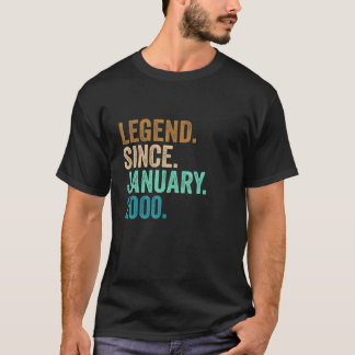 T-shirt Légende depuis janvier 2000 23 ans 23e naissance