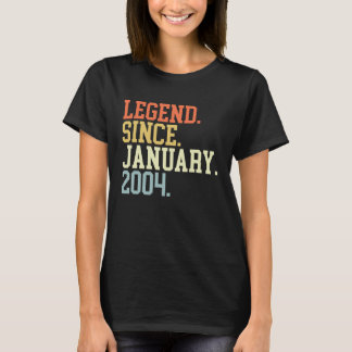 T-shirt Légende Depuis janvier 2004 Pour Hommes Femmes 20 