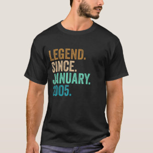 T-shirt Légende depuis janvier 2005 18 ans 18e anniversair