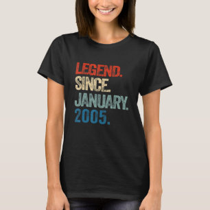 T-shirt Légende depuis janvier 2005 18 ans 18e anniversair