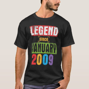T-shirt Légende depuis janvier 2009 Joyeux anniversaire 14
