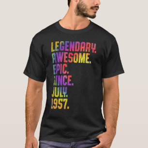 T-shirt Légende depuis juillet 1957 Tie Dye 66 Ans 66ème B