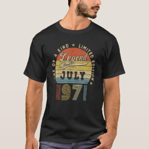 T-shirt Légende depuis juillet 1971 52 ans 52e anniversair
