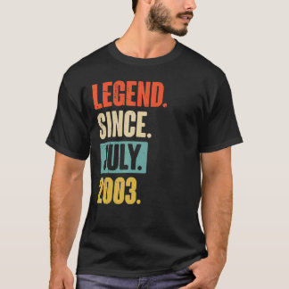 T-shirt Légende depuis juillet 2003 19 ans 19e anniversair
