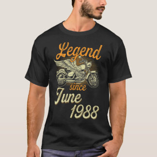 T-shirt Légende depuis juin 1988 Age 34ème anniversaire Mo