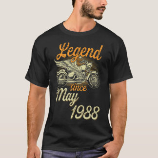 T-shirt Légende depuis mai 1988 Age 34ème Anniversaire Mot