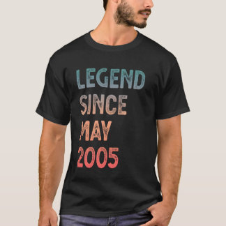 T-shirt Légende depuis mai 2005 20e anniversaire hommes fe