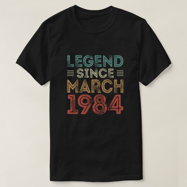 T-shirt Légende Depuis mars 1984, tee-shirts d'anniversair (Design devant)