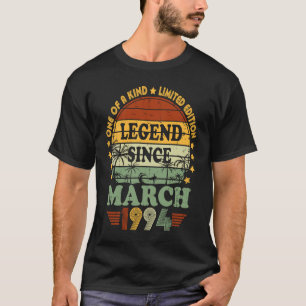 T-shirt Légende depuis mars 1994 29e anniversaire 29 ans