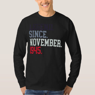 T-shirt Légende Depuis Novembre 1945 Pour Hommes Novembre
