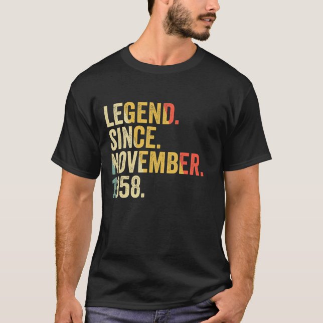 T-shirt Légende depuis novembre 1958 64 Ans 64e Birt (Devant)