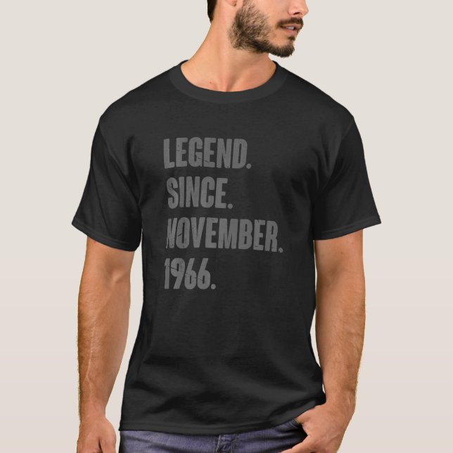 T-shirt Légende depuis novembre 1966 56 ans 56e anniversai (Devant)