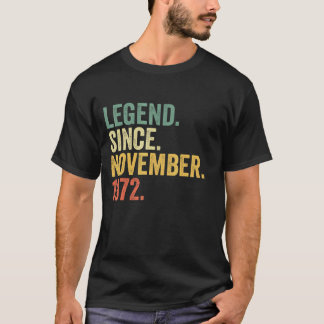T-shirt Légende depuis novembre 1972 50 ans 50e anniversai