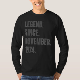 T-shirt Légende depuis novembre 1974 48 ans 48e anniversai