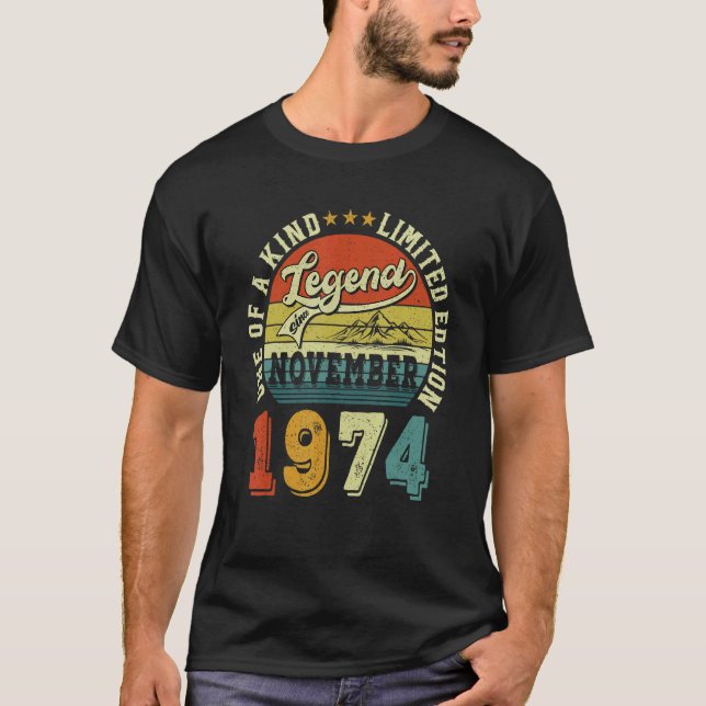 T-shirt Légende depuis novembre 1974 48 Ans 48e Naissance (Devant)
