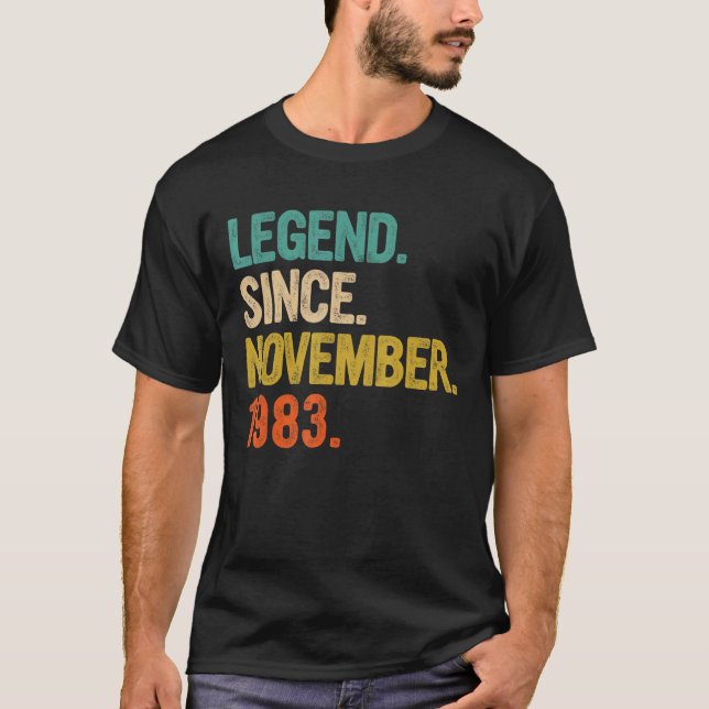 T-shirt Légende depuis novembre 1983 39 Ans 39e Birt (Devant)