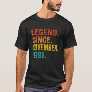 T-shirt Légende depuis novembre 1991 31Anniversaire Retro 