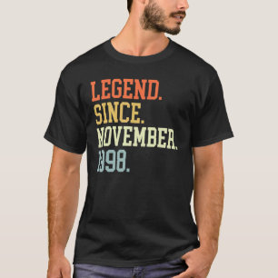 T-shirt Légende depuis novembre 1998 pour hommes femmes no