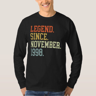T-shirt Légende depuis novembre 1998 pour hommes femmes no