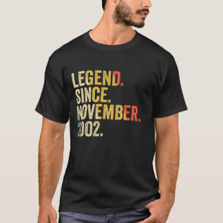 T-shirt Légende depuis novembre 2002 20 ans 20e anniversai