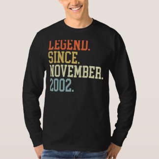 T-shirt Légende Depuis Novembre 2002 Pour Hommes Femmes No