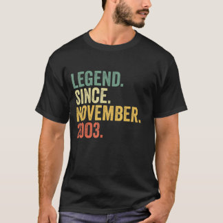 T-shirt Légende depuis novembre 2003 19 ans 19e Birt