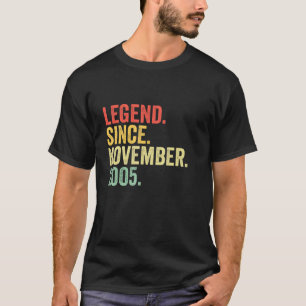 T-shirt Légende depuis novembre 2005 17e anniversaire 17 a