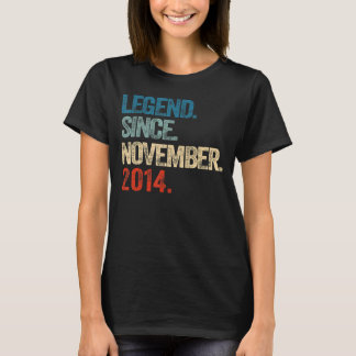 T-shirt Légende depuis novembre 2014 8 ans 8e anniversaire