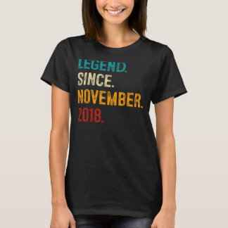 T-shirt Légende depuis novembre 2018 4e anniversaire 4 ans