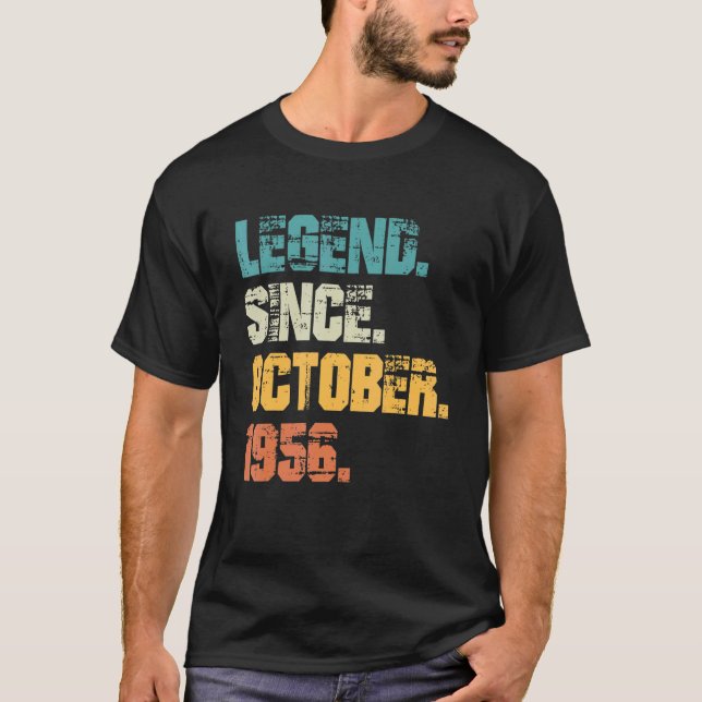 T-shirt Légende depuis octobre 1956 66e anniversaire 66 an (Devant)